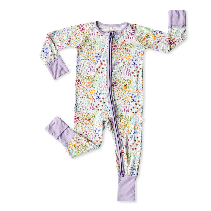 Flower Fields Bamboo Convertible Romper/Sleeper | Little Sleepies