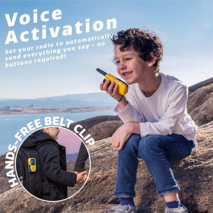 Explorer  Pack Yellow And Blue Vox Box Walkie Talkies and Binoculars | USA Toyz