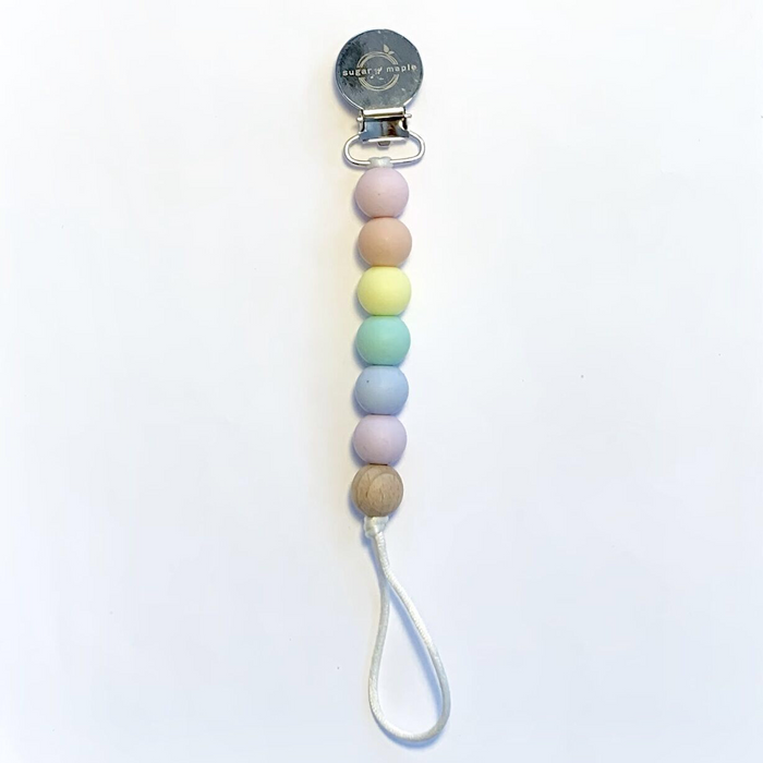 Pastel Rainbow Pacifier Clip