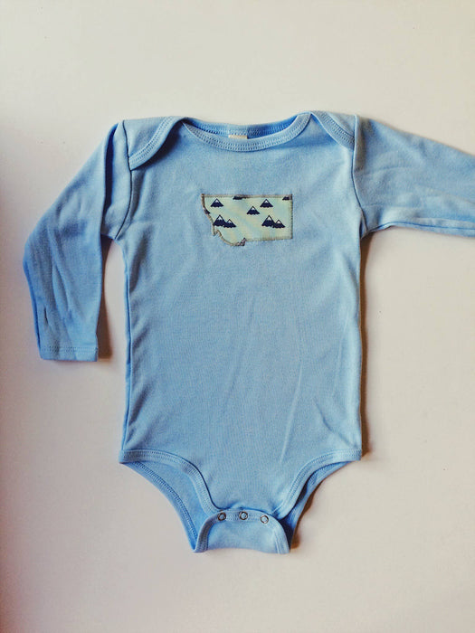 Montana Mountains Long Sleeve Baby Bodysuit | Vermont Tribe