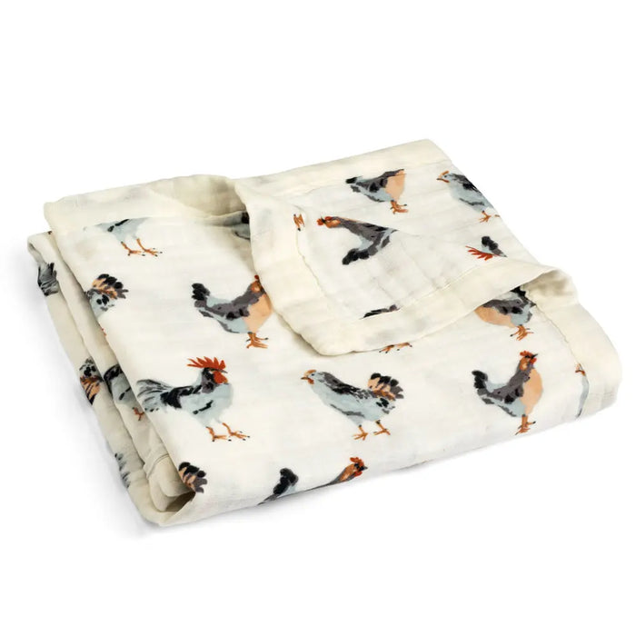 Chicken Big Lovey Muslin Blanket