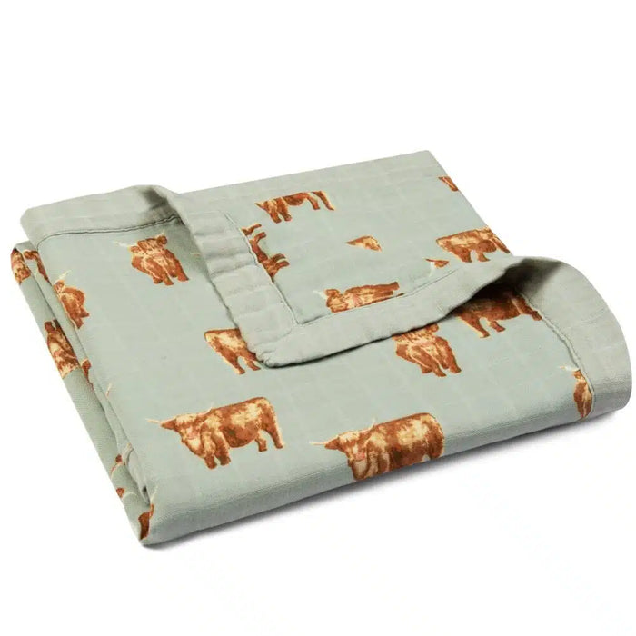 Highland Cow Big Lovey Muslin Blanket