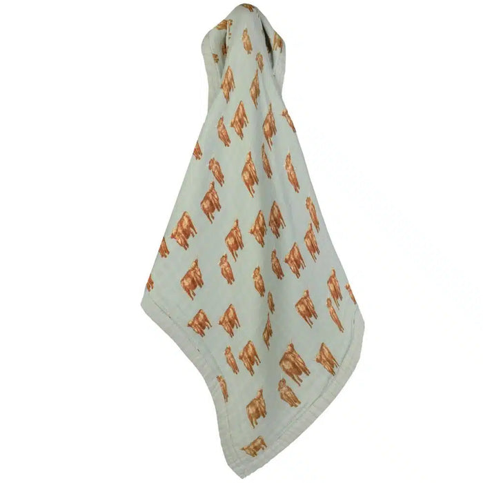 Highland Cow Big Lovey Muslin Blanket