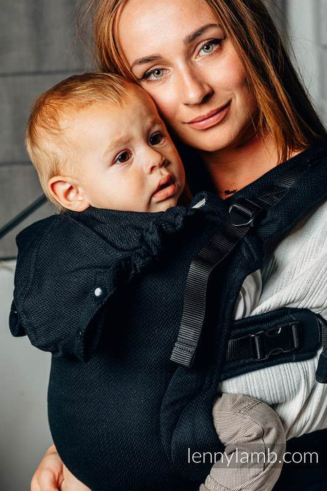 Little Herringbone Black Ebony LennyGo Toddler Basic Line Ergonomic Carrier