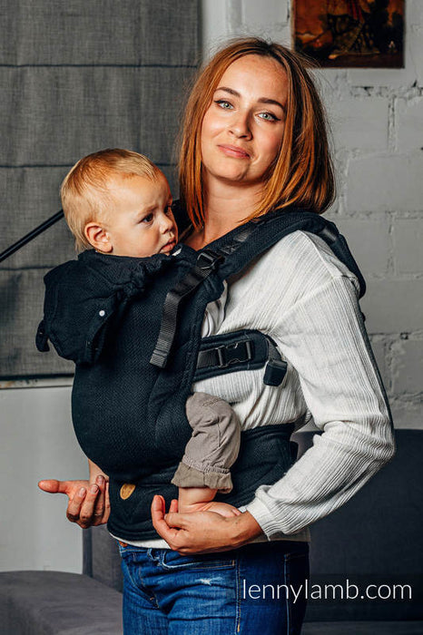 Little Herringbone Black Ebony LennyGo Toddler Basic Line Ergonomic Carrier