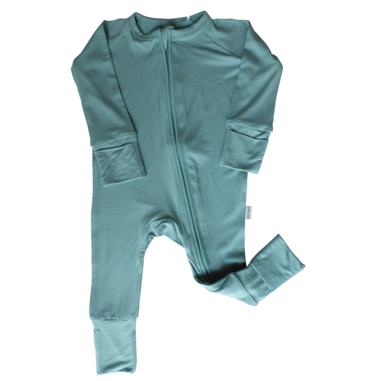 Sea Foam Bamboo Convertible Romper/Sleeper