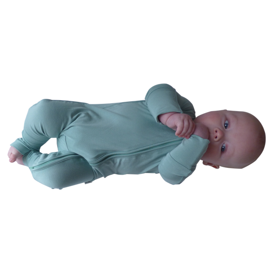 Sea Foam Bamboo Convertible Romper/Sleeper