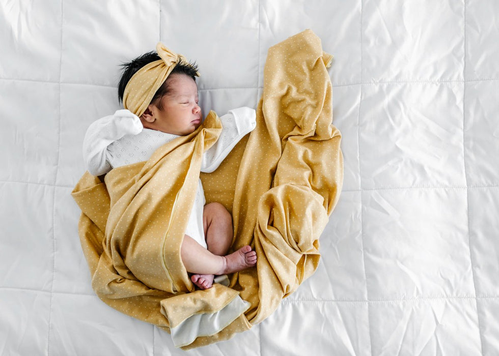 Marigold Large Premium Knit Swaddle Blanket | Copper Pearl