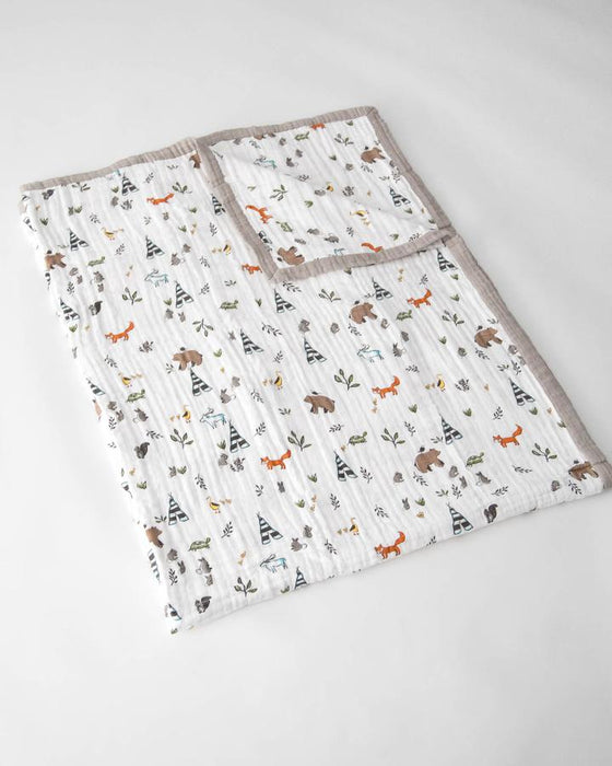 Forest Friends Cotton Muslin Big Kid Quilt | Little Unicorn