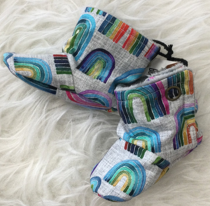 Rainbows Cotton Booties | Bear Cub Clothing