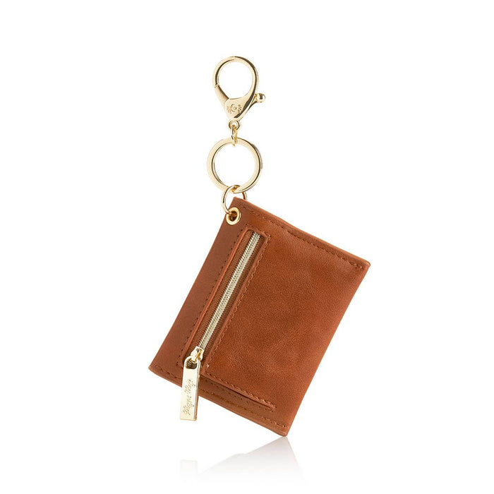 Cognac Itzy Mini Wallet Card Holder & Keychain Charm