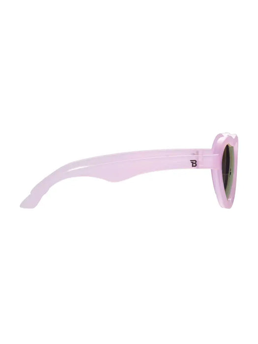 Polarized Heart: Frosted Pink & Purple Mirrored Lens Sunglasses (0-2)