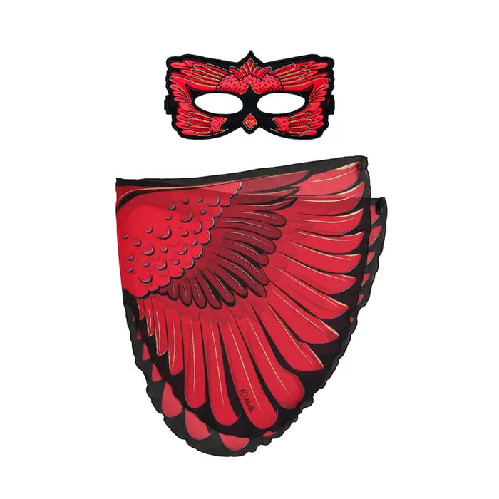 Red Cardinal Bird Wings & Mask Costume