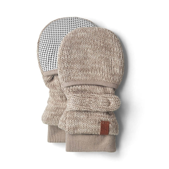 Pecan Knit Organic Cotton Stay-On Mitts