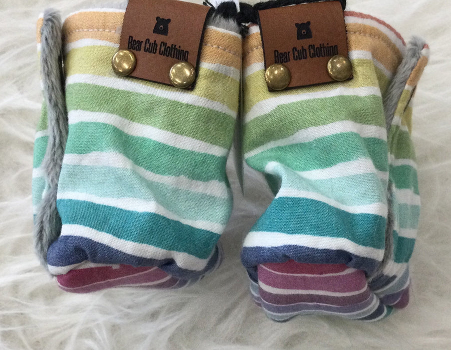 Stripes Cotton Booties | Bear Cub Clothing