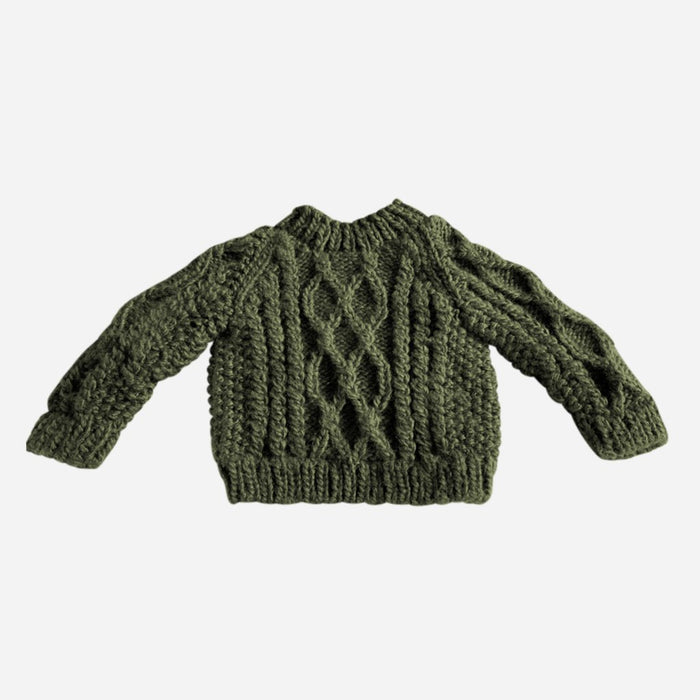 Rifle Green Fisherman Sweater | The Blueberry Hill