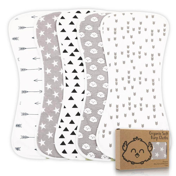 Grayscape Print Baby Burp Cloths | KeaBabies