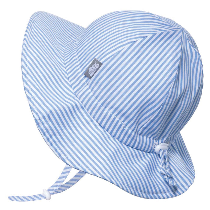 Blue Stripes Cotton Floppy Sun Hat