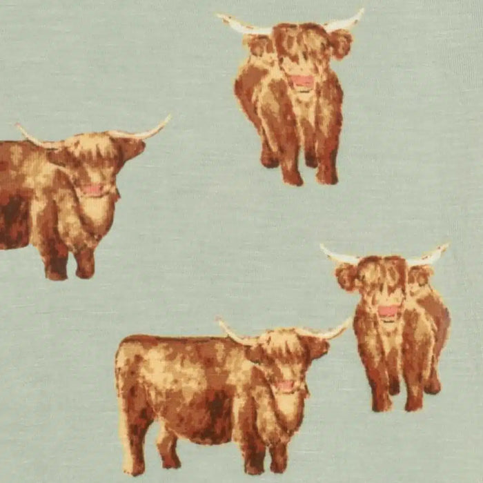 Highland Cow Bamboo Muslin Burp Cloth - 2 Piece Set