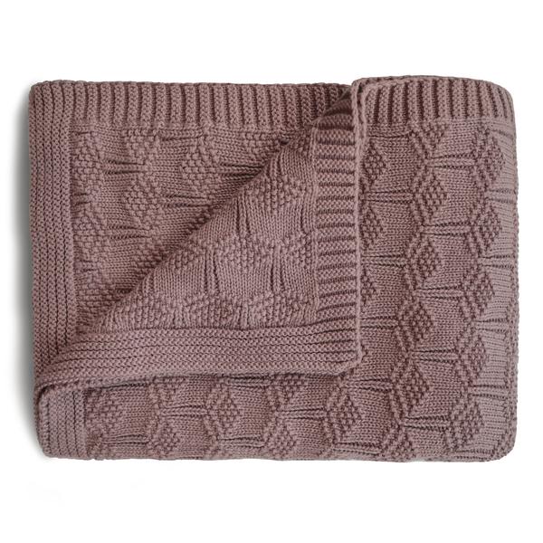 Desert Rose Knitted Honeycomb Baby Blanket