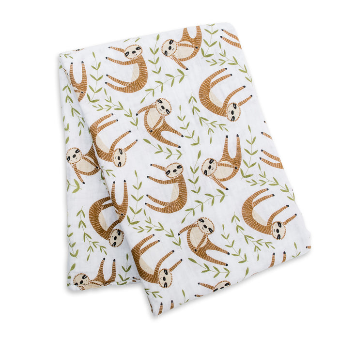 Modern Sloth Cotton Muslin Swaddle