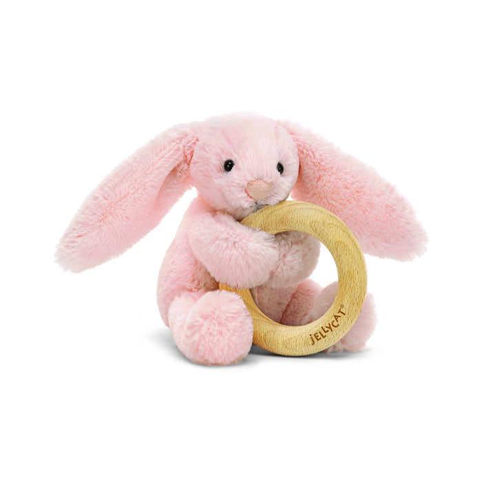 Bashful Blush Bunny Wooden Ring Toy | Jellycat