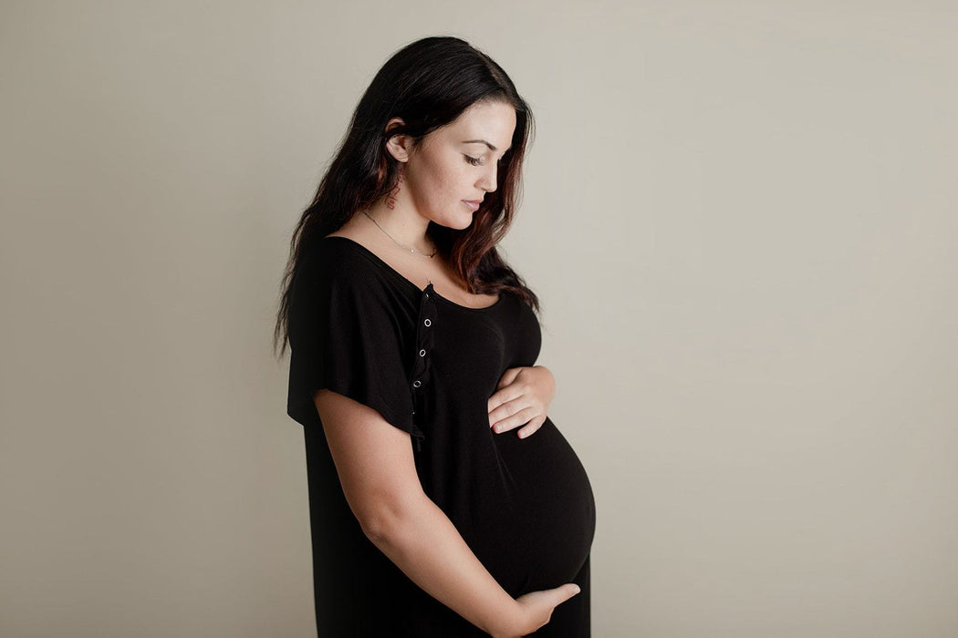 Black Labor/Delivery & Nursing Gown