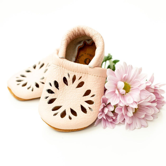 Rose Blush Dahlia Leather Shoes | Starry Knight Designs