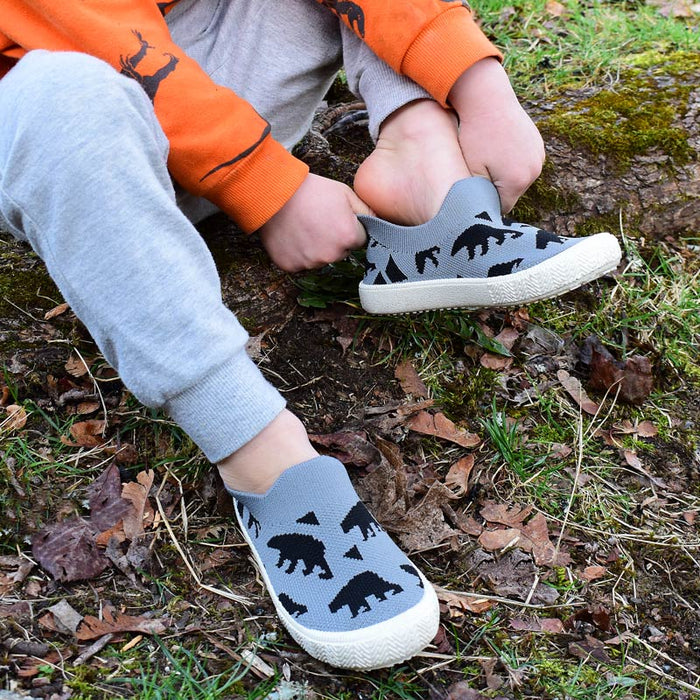 Bear Graphic Knit Shoes