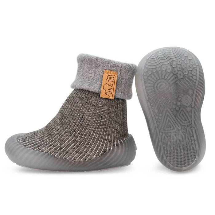 Dark Grey Cozy Sock Shoes