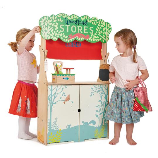 Woodland Stores and Theater Wooden Playset