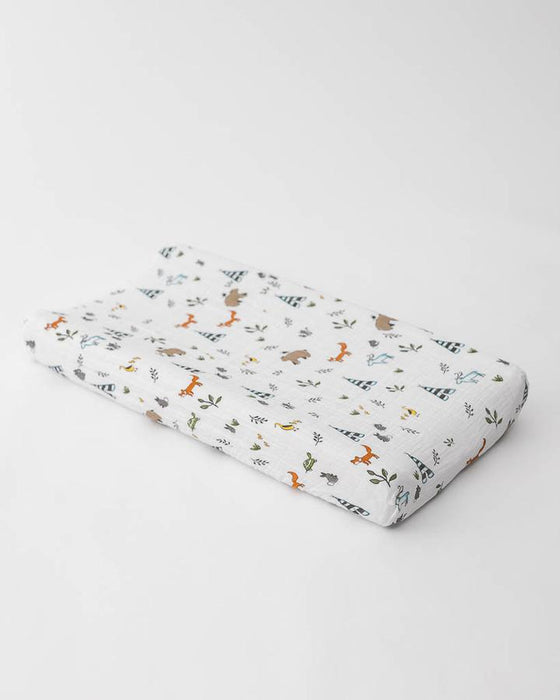 Forest Friends Cotton Muslin Changing Pad Cover | Little Unicorn