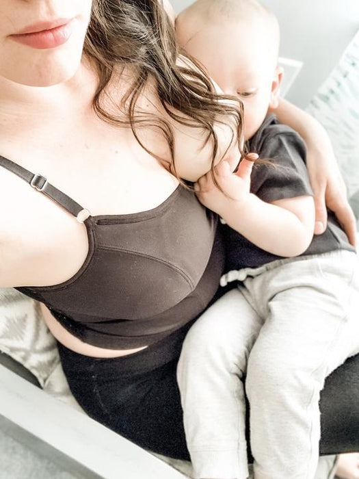 Black Amelia Pumping & Nursing Crop Cami — Nature Baby Outfitter