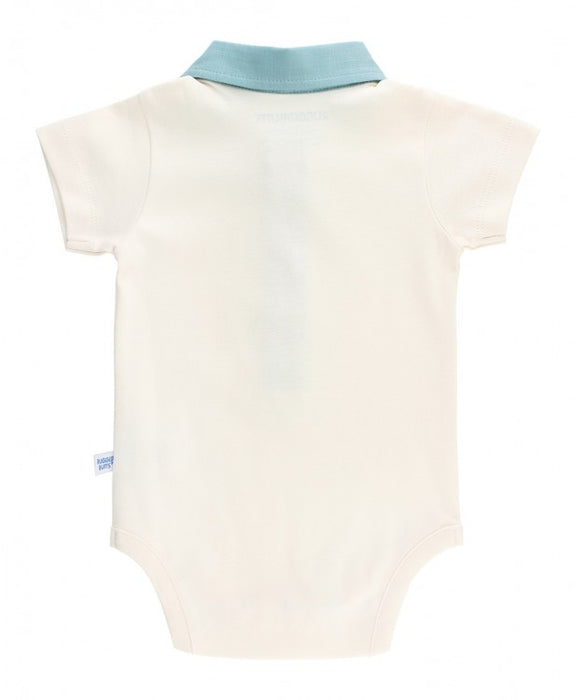 Marine Blue Slub Detail Bodysuit