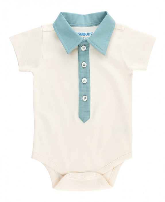 Marine Blue Slub Detail Bodysuit