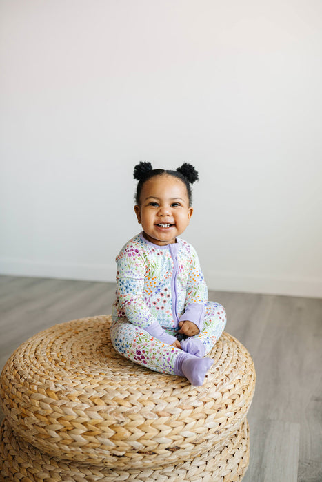 Flower Fields Bamboo Convertible Romper/Sleeper | Little Sleepies