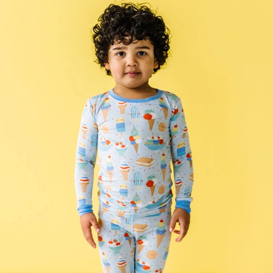 Blueberry Ice Cream Social Two-Piece Bamboo Pajama Set