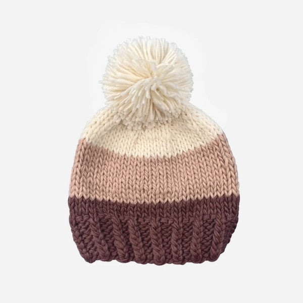 Latte/Mauve/Blush Tri-Colored Hat