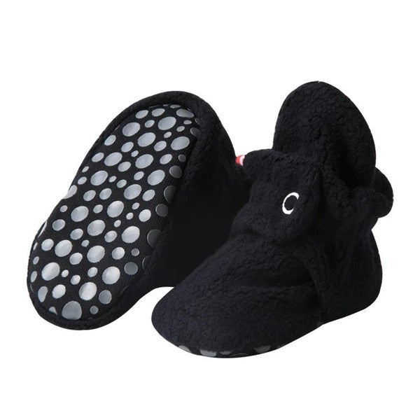 Black Cozie Fleece Gripper Booties | Zutano