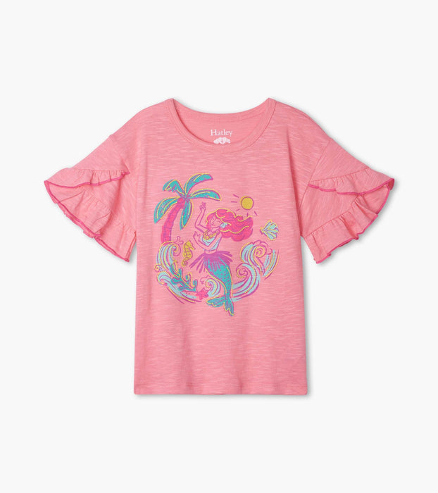 Tropical Mermaid Flutter Sleeve Tee | Hatley