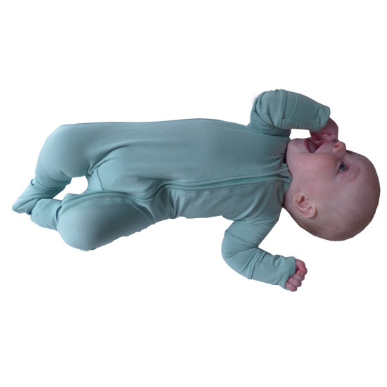 Sea Foam Bamboo Convertible Romper/Sleeper