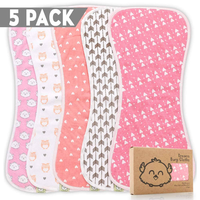 Pink Dreams Prints Baby Burp Cloths | KeaBabies