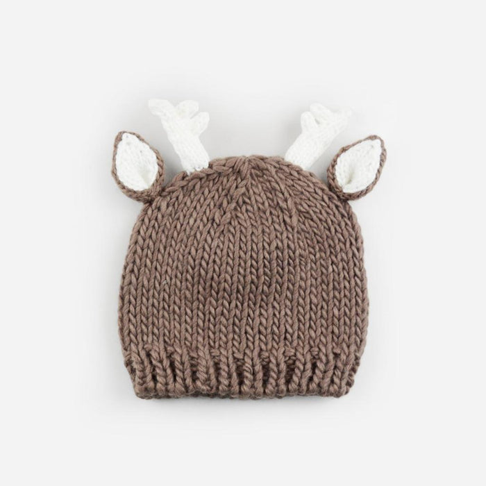 Tan Hartley Deer Knit Hat | The Blueberry Hill