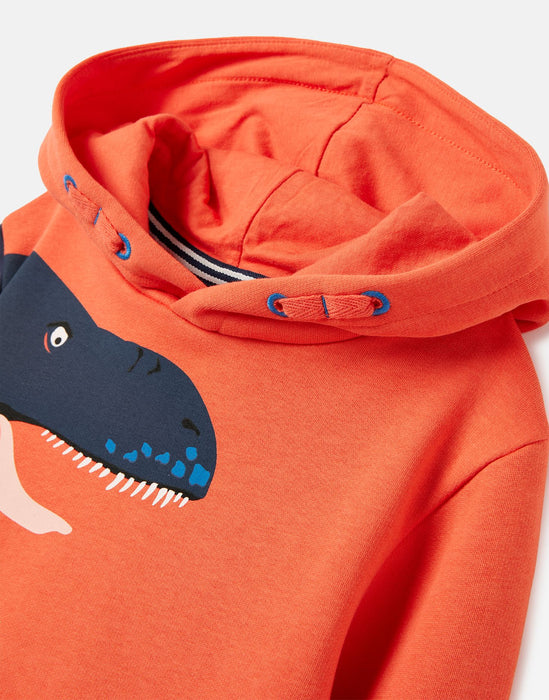 Orange Dino Hooded Sweatshirt