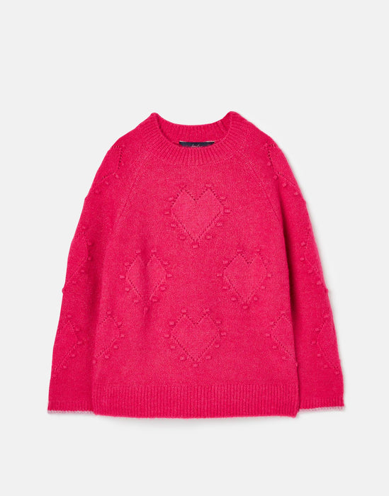 Bright Pink Ofelia Heart Knit Sweater