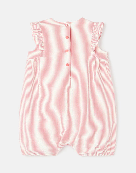 Lily Pink Stripe Woven Romper