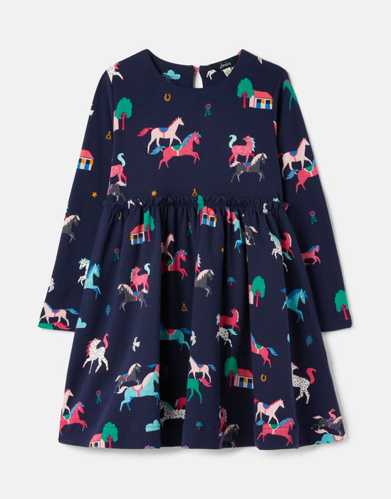 Navy Ponies Hampton Long Sleeve Jersey Dress