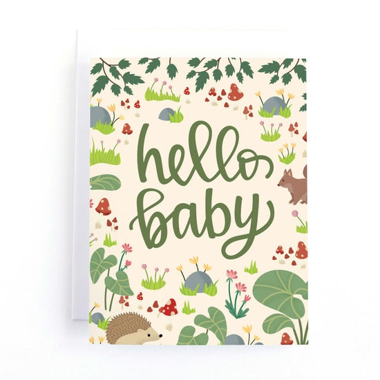 Woodland Forest 'Hello Baby' Baby Shower Card