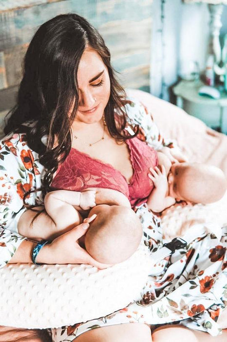 Deep Rose Ella Maternity, Nursing, & Pumping Lace Bralette