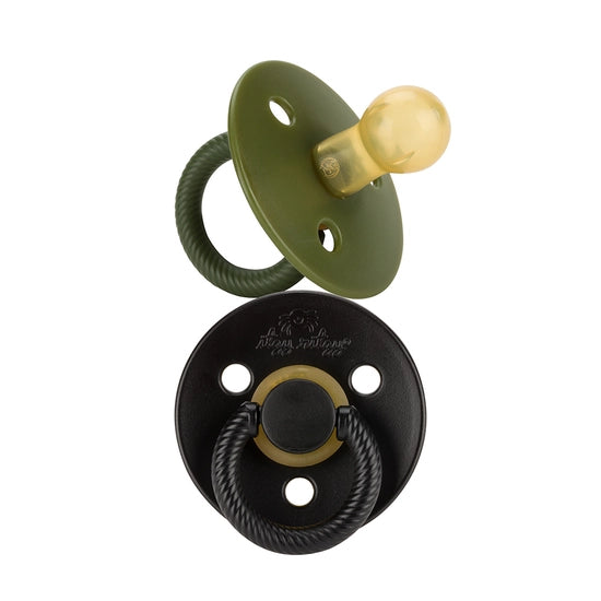 Camo & Midnight Natural Rubber Itzy Soother Pacifier - 2 Pack